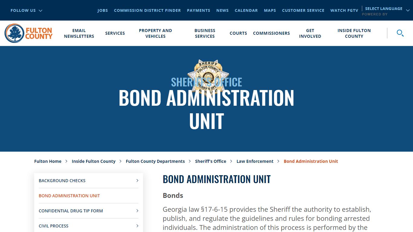 Bond Administration Unit - Fulton County Government