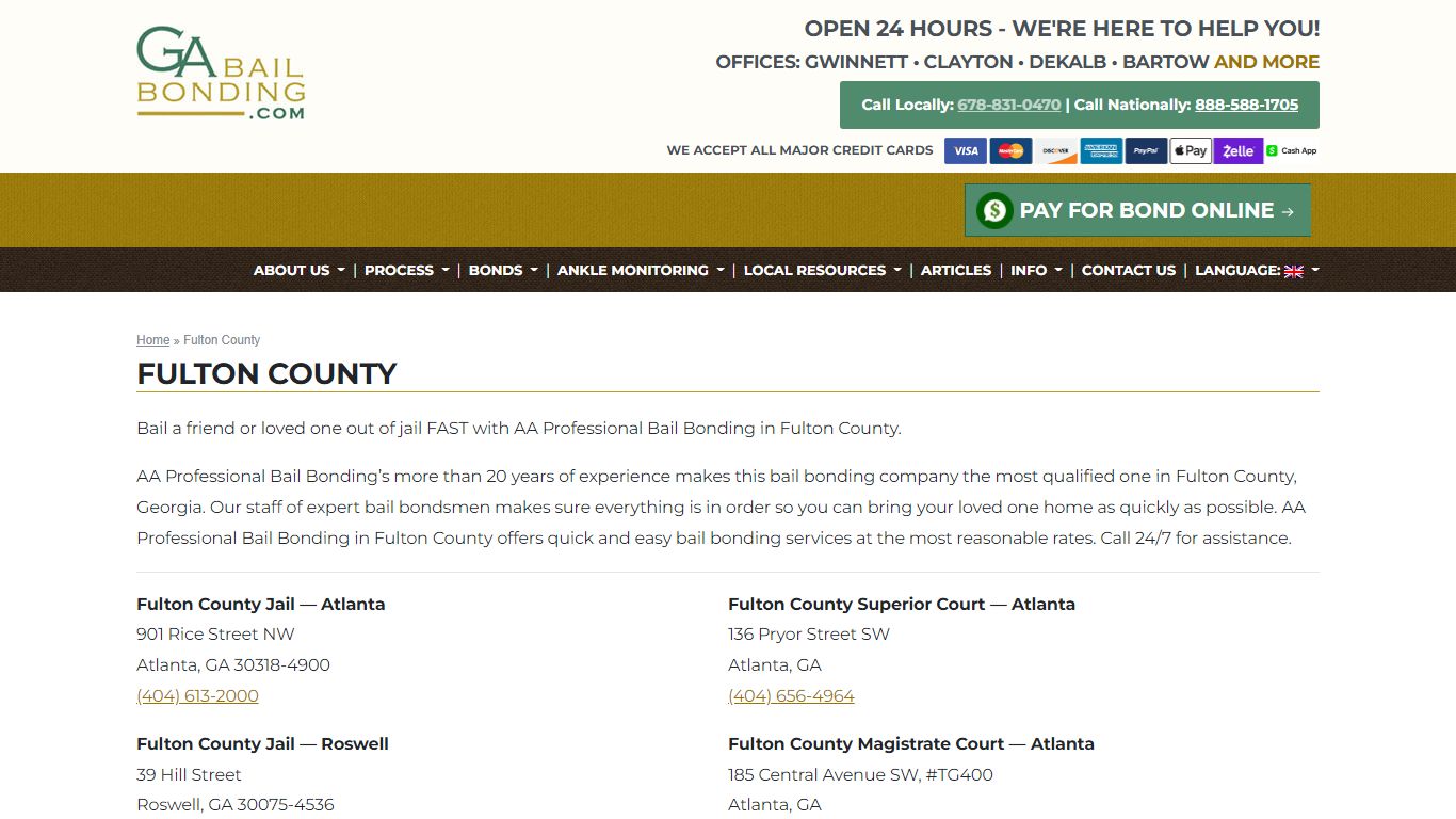 Fulton County & Atlanta Bail Bonding Services - 24/7 Bail Bonds